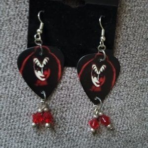 KISS GENE SIMMONS GUITAR PICK EARRINGS